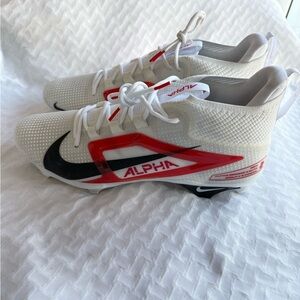 “SIZE 15” Nike Men's Alpha Menace 4 Elite Football Cleats White/Red